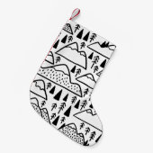 手描きの山並み。山のコレクション スモールクリスマスストッキング (正面 (吊り時))