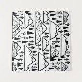 手描きの山並み。山のコレクション タペストリー (正面(横))