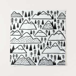 手描きの山並み。山のコレクション タペストリー