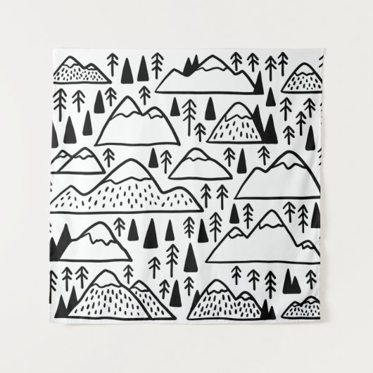 手描きの山並み。山のコレクション タペストリー (正面)