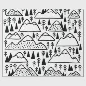 手描きの山並み。山のコレクション ラッピングペーパー (フラット)