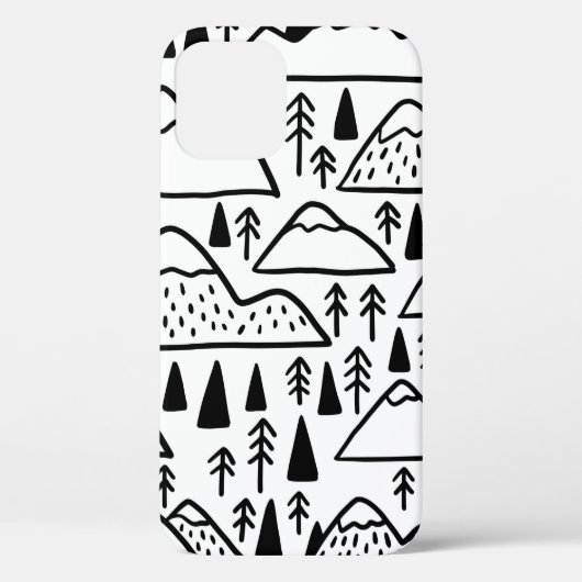 手描きの山並み。山のコレクション Case-Mate iPhoneケース (裏面)