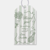 手描きの市場直送の花嫁シャワー ギフトタグ (正面)