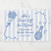 手描きの市場直送の花嫁シャワー スパークリングワインラベル (シングルラベル)