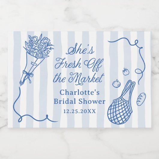 手描きの市場直送の花嫁シャワー スパークリングワインラベル (シングルラベル)