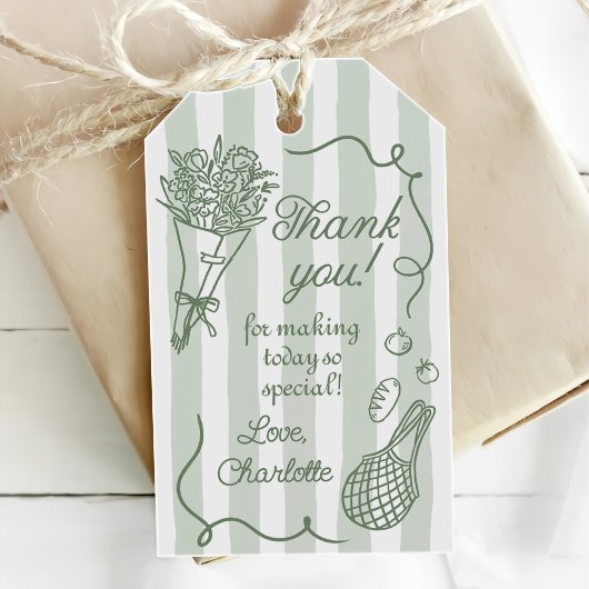 手描きの市場直送 ブライダルシャワー ギフトタグ