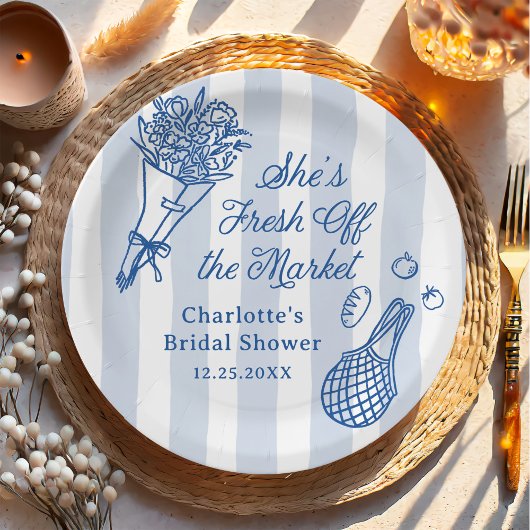 手描きの市場直送 ブライダルシャワー ペーパープレート