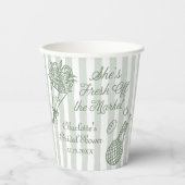 手描きの市場直送 ブライダルシャワー 紙コップ (正面)