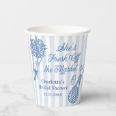 手描きの市場直送 ブライダルシャワー 紙コップ (正面)
