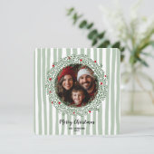 手描きの幻想的なクリスマスリースの写真,  招待状 (スタンド正面)