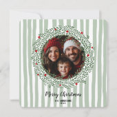 手描きの幻想的なクリスマスリースの写真,  招待状 (正面)