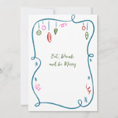 手描きの幻想的なクリスマス ホリデー ディナー 招待状 (裏面)