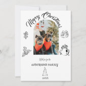 手描きの幻想的なフラットホリデーカード シーズンカード (正面)