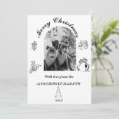 手描きの幻想的なフラットホリデーカード シーズンカード (スタンド正面)