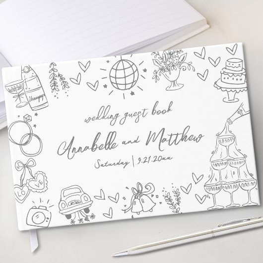 手描きの幻想的な結婚式 ゲストブック