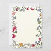 手描きの幻想的な花のホリデー フォト カード (裏面)