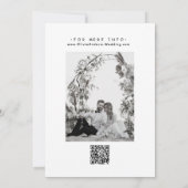 手描きの幻想的な黒と白の結婚式 招待状 (裏面)
