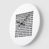 手描きの幾何ミニマル円白黒 ラージ壁時計 (傾斜)