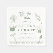 手描きの庭のベビーシャワー Little Sprout スタンダードカクテルナプキン (正面)