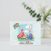 手描きの庭園でのLissyとPenneyのイラスト シーズンポストカード (スタンド正面)