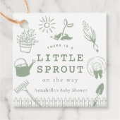手描きの庭園ベビーシャワー Little Sprout フェイバータグ (正面)