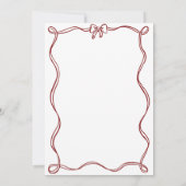 手描きの弓で愛を表現した結婚前お披露目パーティ 招待状 (裏面)