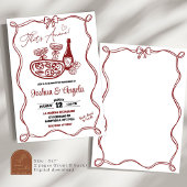 手描きの弓で愛を表現した結婚前お披露目パーティ 招待状