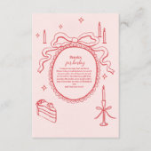 手描きの弓のデザインが愛らしいベイビーシャワーの本のカード エンクロージャーカード (正面)