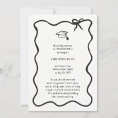 手描きの弓の卒業お知らせ 招待状 (正面)