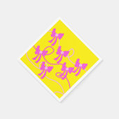 手描きの弓 ピンク＋イエローのラバーズ スタンダードカクテルナプキン (角)
