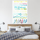 手描きの形 キャンバスプリント (インサイチュ (寝室))