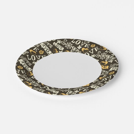 手描きの恋文 ペーパープレート (アングル)