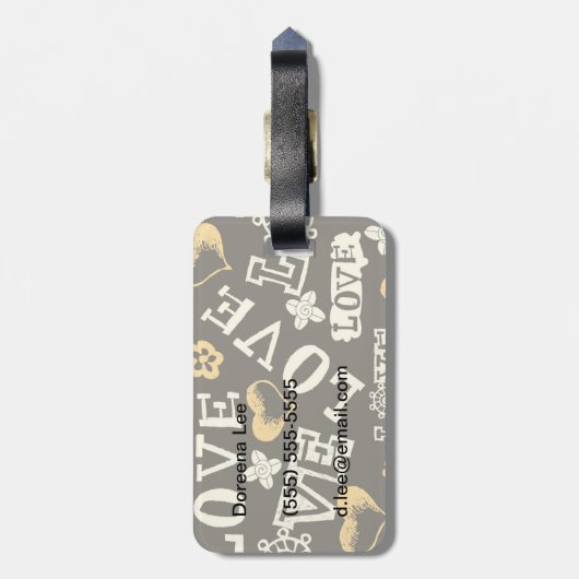 手描きの恋文 ラゲッジタグ (裏面縦)