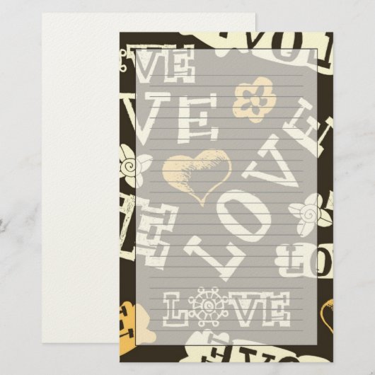 手描きの恋文 便箋 (正面/裏面)