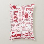 手描きの愛のドードル  アクセントクッション (正面(垂直))