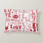 手描きの愛のドードル  アクセントクッション (裏面)