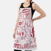 手描きの愛のドードル  エプロン (インサイチュ)