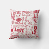 手描きの愛のドードル クッション (裏面)