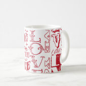 手描きの愛のドードル コーヒーマグカップ (正面右)