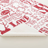 手描きの愛のドードル  シェルパブランケット (3/4)