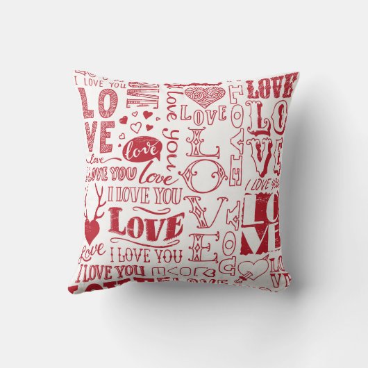 手描きの愛のドードル、パタ魅力的ーン。 クッション (裏面)