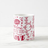 手描きの愛のドードル、パタ魅力的ーン。 コーヒーマグカップ (中央)