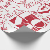 手描きの愛のドードル  ラッピングペーパー (角)