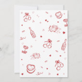 手描きの愛らしいガレンティンのパーティー招待状 招待状 (裏面)