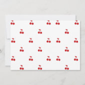 手描きの愛らしいチェリーオントップ写真 招待状 (裏面)