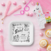 手描きの愛らしいハロウィーンブライダルシャワー ペーパープレート (パーティー)