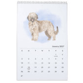 手描きの愛らしい犬のイラストの壁掛けカレンダー カレンダー (1月 2027)