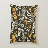 手描きの愛パターン アクセントクッション (裏面(縦))