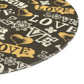 手描きの愛パターン カッティングボード (角)