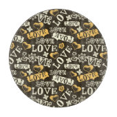 手描きの愛パターン カッティングボード (正面)